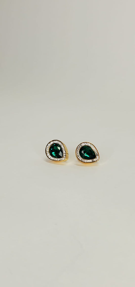 Boucles d'oreilles perle verte